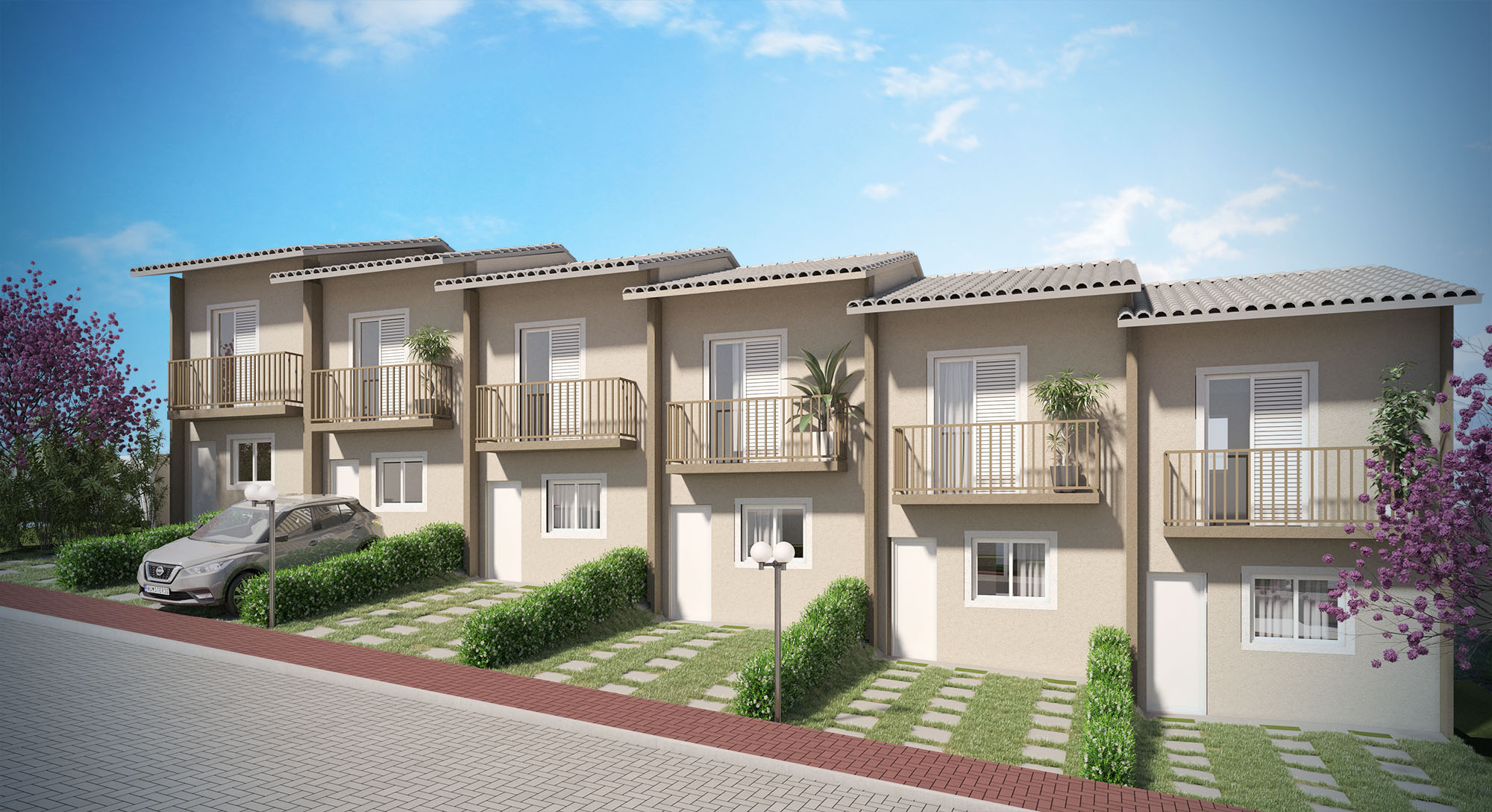 Fachada da casa de 48 m²